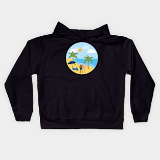 Beach Couple 2 Kids Hoodie